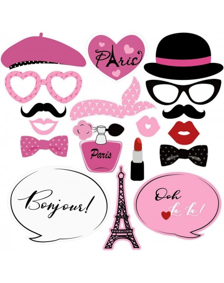 Photobooth Props 18PCS Paris Photo Booth Props Kit French Theme Photo Booth Props Ooh La La Paris Party Favors for Birthday W...
