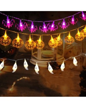 Outdoor String Lights Halloween String Lights- Pumpkin Ghost and Bat Halloween Decorations 29.6ft 60 LED String Lights Remote...