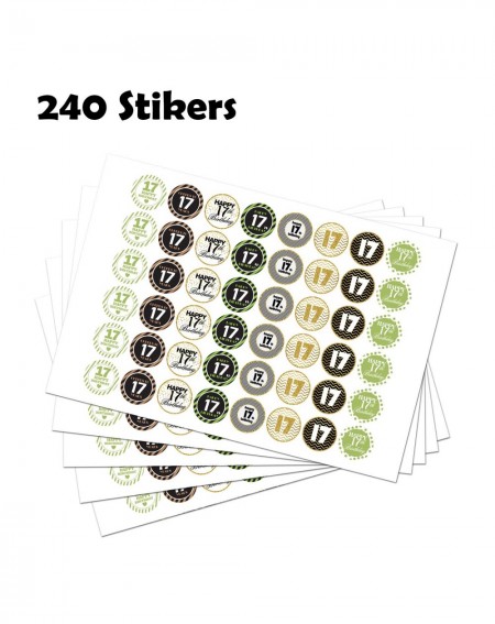 Banners Happy 17th Birthday Stickers For 17 Years Old Party Decoration - Birthday Favor Labels -240 Count - 17 - C018AHHHR6A ...