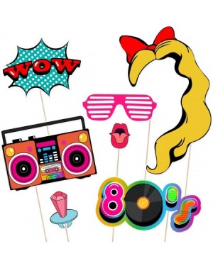 Photobooth Props 80s Party Photo Booth Props Funny Birthday Party Photo Booth Props with Wooden Sticks 21 Count Creative Part...