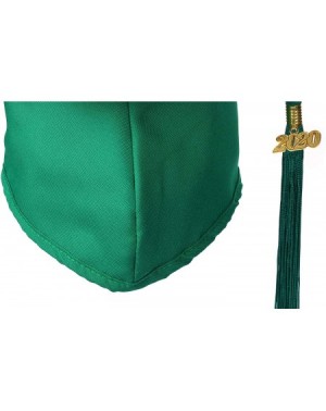 Hats Unisex Matte Graduation Cap and Tassel- Free 2020 Year Charm- Available in 12 Colors - Emerald green - CQ12O8IDHM5 $10.62