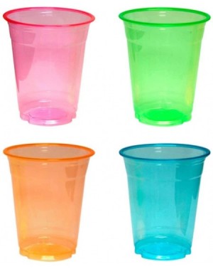 Tableware Soft Plastic 16-Ounce Party Cups/Pint Glasses- 20-Count- Assorted Neon - CC12IPY5SS3 $9.14