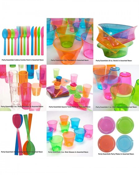Tableware Soft Plastic 16-Ounce Party Cups/Pint Glasses- 20-Count- Assorted Neon - CC12IPY5SS3 $9.14