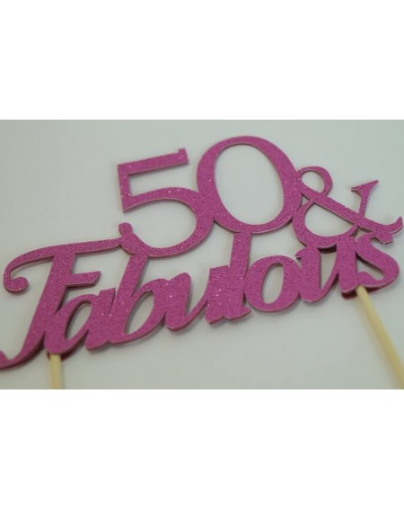 Cake & Cupcake Toppers Pink 50-&-Fabulous Cake Topper- 6 x 8 - Pink - CO11RMDWKLH $13.92