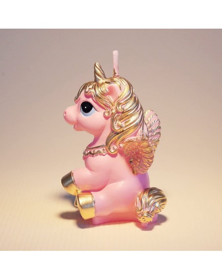 Birthday Candles Birthday Candles Smokeless Cake Topper Unicorn Candle for Party Supplies and Wedding Favor (Pink) - CH18EIN7...
