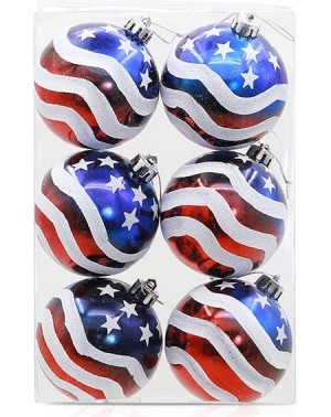 Ornaments 12PCS Stars & Stripes Christmastree Ball Ornaments 80mm Patriotic Ball Hanging Independence Day Party Decor Holiday...