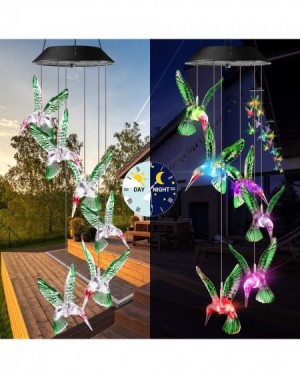 Outdoor String Lights Solar Christmas Lights- Color Changing Led Mobile Hummingbird Solar Lights- Waterproof Solar Wind Chime...