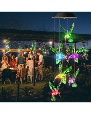 Outdoor String Lights Solar Christmas Lights- Color Changing Led Mobile Hummingbird Solar Lights- Waterproof Solar Wind Chime...