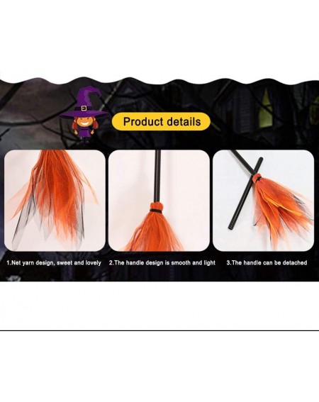 Party Favors Witch Broom Halloween Decoration Witch Flying Broomstick Party Dance Costume Props Dress Up Broom for Children (...
