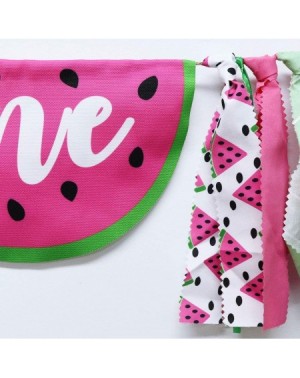 Banners & Garlands Watermelon High Chair Banner for One Birthday - Fruit Party Decorations Burlap Photo for Baby Girl Boy - F...