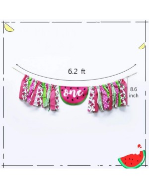Banners & Garlands Watermelon High Chair Banner for One Birthday - Fruit Party Decorations Burlap Photo for Baby Girl Boy - F...