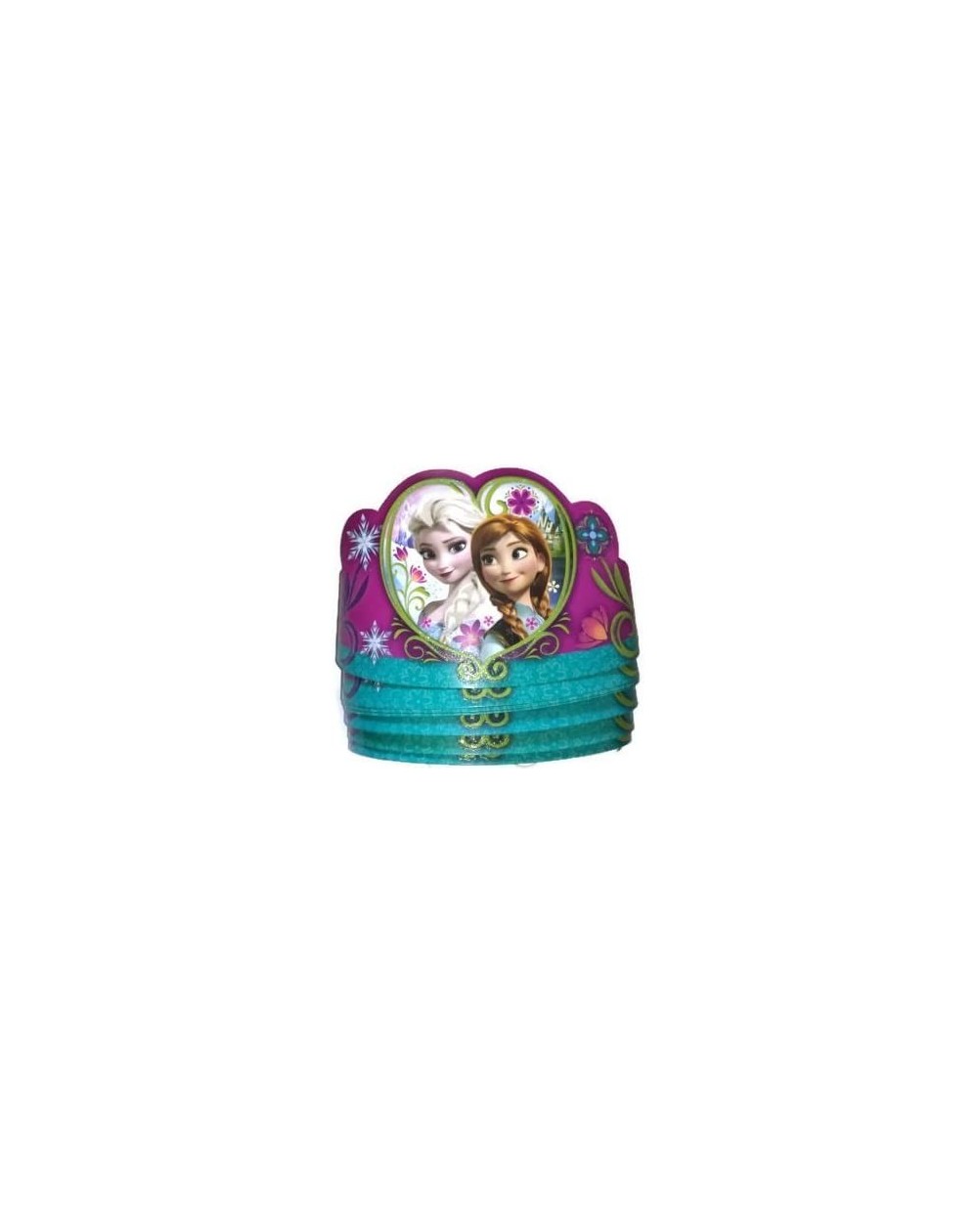 Party Hats 8 Pack of Disney Frozen Tiaras Paper Crowns Party Supply with Anna & Elsa - CP11M0GTLAX $10.33