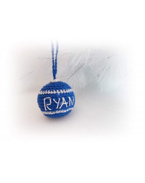 Stockings & Holders Crochet Personalized Ball Christmas Tree Ornament - C718ZL46ER9 $13.36