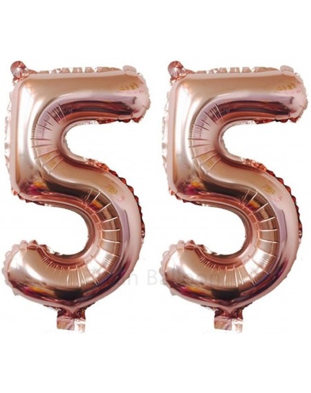 Balloons 40 Inch Giant 55th Rose Gold Number Balloons-Birthday/Party balloons - Rose Gold Number 55 - C218GMWOOG0 $12.85