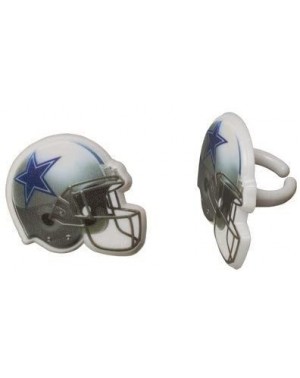 Cake & Cupcake Toppers 24 Dallas Cowboys Football Helmet Cupcake Rings - CG11NSI656B $11.46