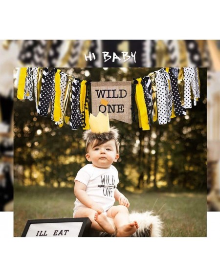 Banners HighChair Banner for 1st Birthday of Boys - Wild One First Birthday Decoration Banner for Photo Booth Props- Birthday...