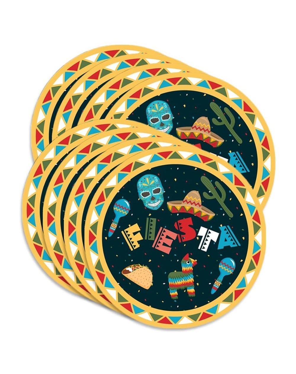 Party Packs Mexican Fiesta Birthday Party Supplies Large 9" Plates 80pcs Value Pack - C118N9S5485 $16.78