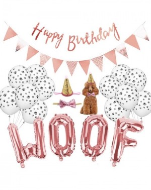 Balloons Dog Birthday Party Supplies- WOOF Letter Balloons-Paw Print Balloons Pet Birthday Hat Happy Birthday Banner for Dog ...