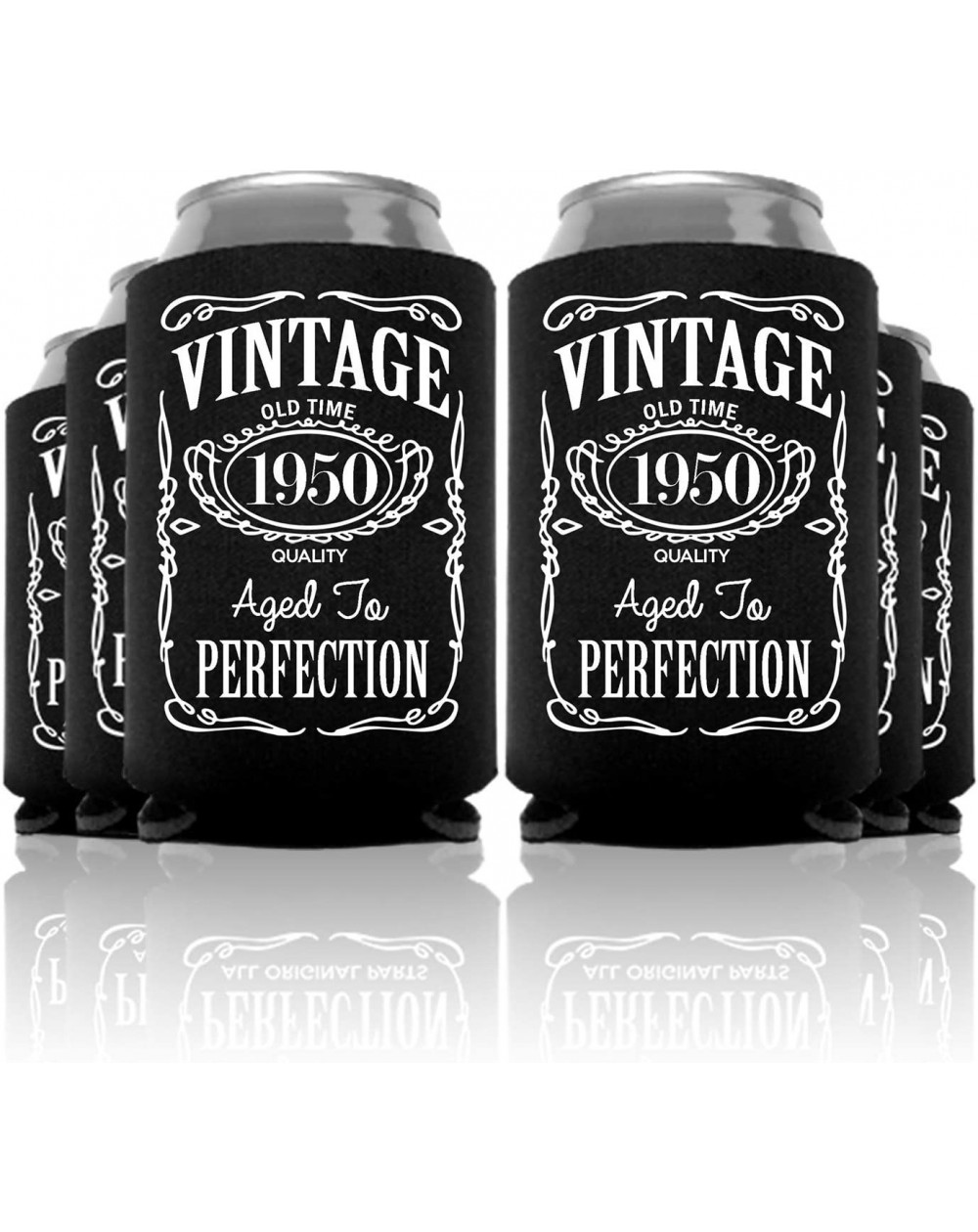 Favors Vintage 1950 Birthday Can Coolers Party Favor 70th Birthday 6 Pc - 70th - C418G8QROR7 $8.90