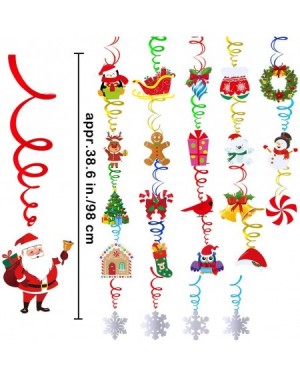 Streamers 40 Pcs Christmas Hanging Swirl Foil Party Swirls Streamers with Assorted Santa Snowmen Stockings Foil Snowflake Gin...