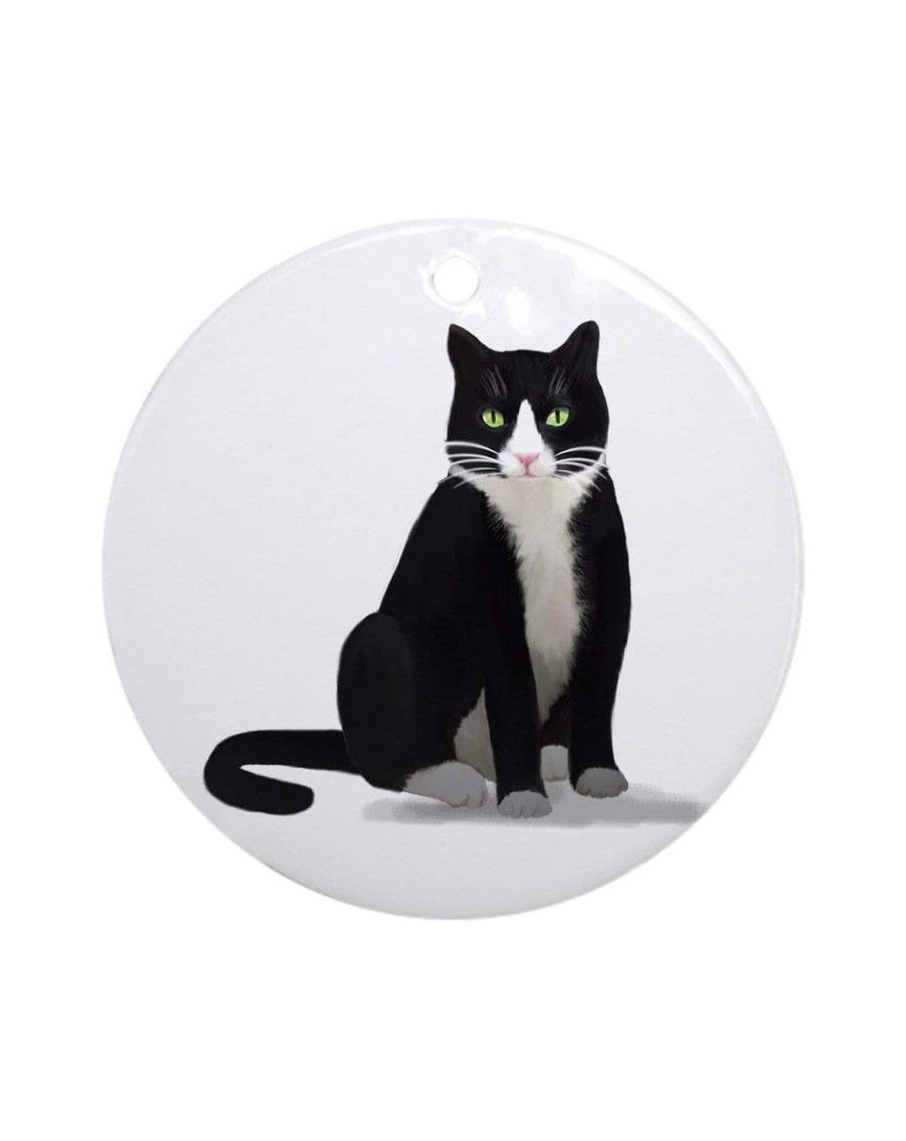 Ornaments Black and White Tuxedo Cat Ornament (Round) Round Holiday Christmas Ornament - CD1934TM7A4 $16.63