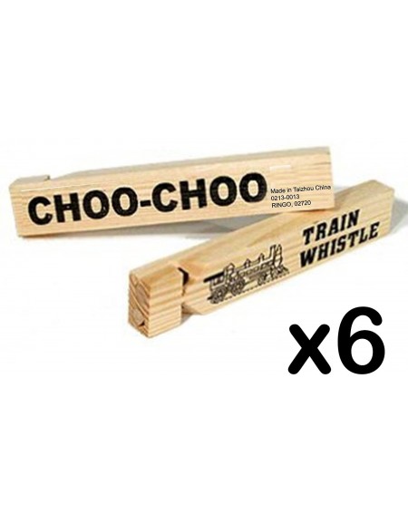 Noisemakers (LOT OF 6) Wooden 7" CHOO-CHOO Train Whistles. Party Favors- Prizes. - C711QW2JV75 $21.96
