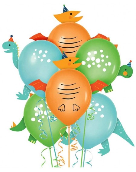 Balloons Dinosaur Latex Balloon Decoration Kit includes 6 Balloons with Attachable Heads- Wings and Tails (Size 12" Inflated ...
