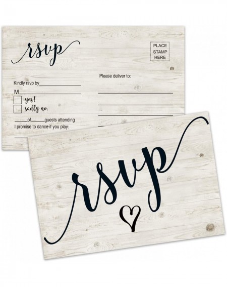 Invitations 50 RSVP Postcards- RSVP Cards- Rustic Blank Response Cards for Wedding- Birthday- Bridal Shower- Baby Shower Part...