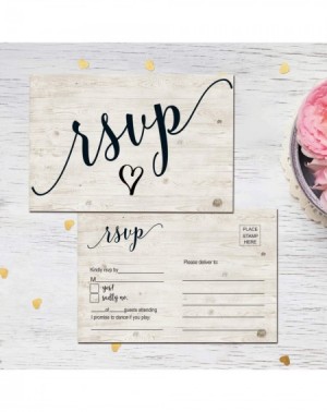 Invitations 50 RSVP Postcards- RSVP Cards- Rustic Blank Response Cards for Wedding- Birthday- Bridal Shower- Baby Shower Part...