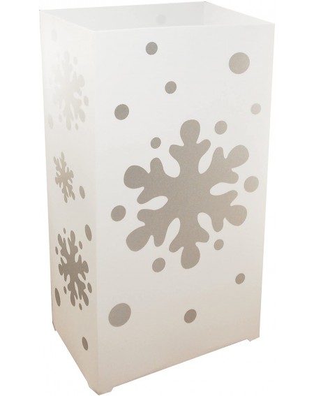 Luminarias Snowflake 32712 10 Count Plastic Lanterns- White - Snowflake - CQ115R98I0Z $26.93