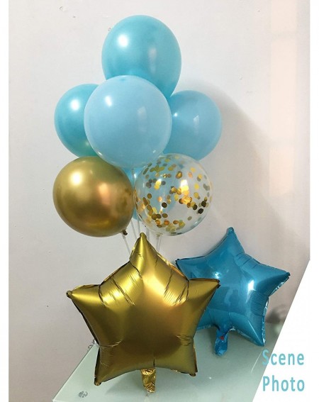 Balloons Happy Birthday Balloons Decorations Blue - Light Blue Gold Bday Party Decor Supplies for Kids Boys Girls (Sky Blue +...