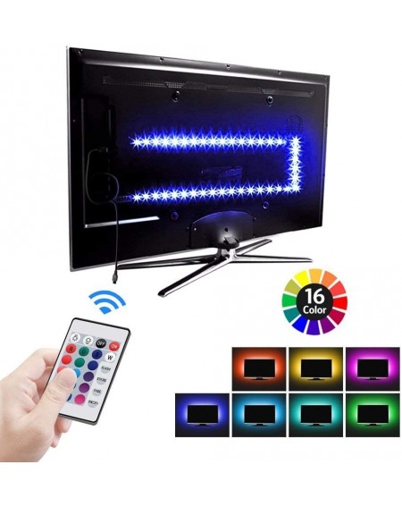Rope Lights LED Strip Light Kit- 6.56FT RGB Flexible 60 LEDs Multi Color USB TV Backlight with IR Controller 24Keys Remote fo...