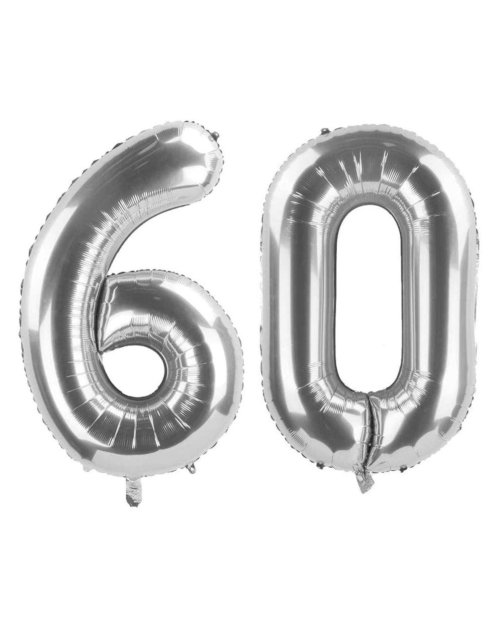 Balloons 40 Inch Silver Number 60 Balloons Mylar Foil Balloon for 60th Birthday Anniversary Decorations - Silver-60 - CL197TW...