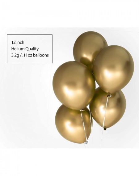 Balloons 12 Inch Latex Metallic Chrome Finish Balloons - 50 Pack Balloon Decoration Thick Helium Quality - For Wedding- Brida...