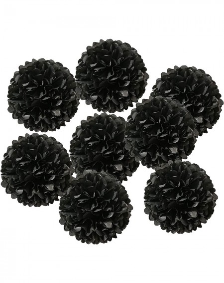 Tissue Pom Poms Black Paper Pom Poms Decorations for Party-12 Inch-Pack of 12 - 12 Inch-black - C618A7R37ZT $17.96