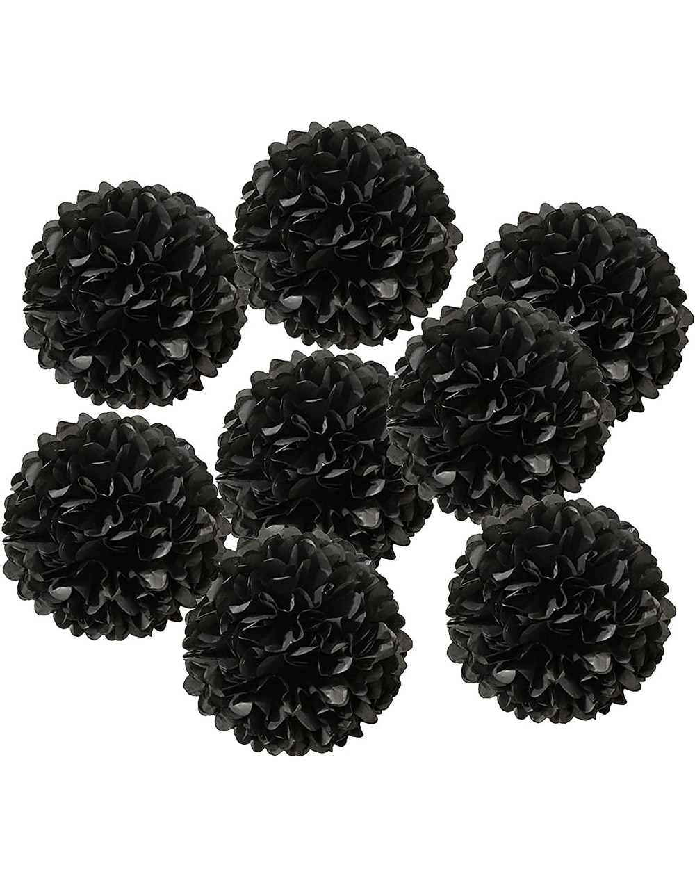 Tissue Pom Poms Black Paper Pom Poms Decorations for Party-12 Inch-Pack of 12 - 12 Inch-black - C618A7R37ZT $6.65
