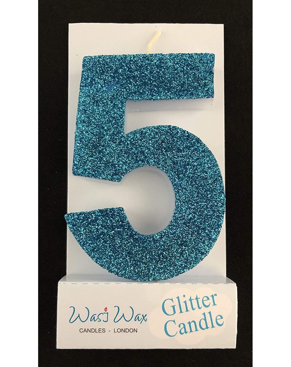 Cake Decorating Supplies 3.25in (8.3cm) Large Ultra Sparkle Frozen Blue Glitter Birthday Number 5 Candle - Cake Topper - Nr 5...