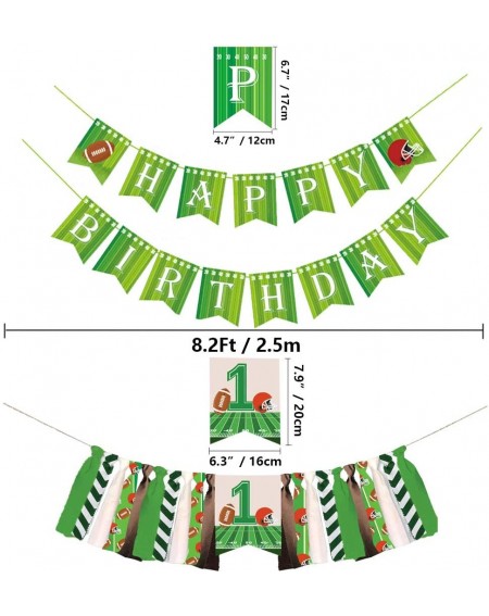 Banners & Garlands Football Themed 1st Birthday Decorations- One Highchair Banner- HAPPY BIRTHDAY Banner with 15 Pcs Football...
