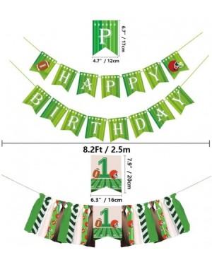 Banners & Garlands Football Themed 1st Birthday Decorations- One Highchair Banner- HAPPY BIRTHDAY Banner with 15 Pcs Football...