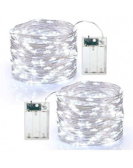 Indoor String Lights Battery Fairy Lights- 60 Led String Lights Cool White- 19.47ft Waterproof Twinkle Firefly Lights- Silver...