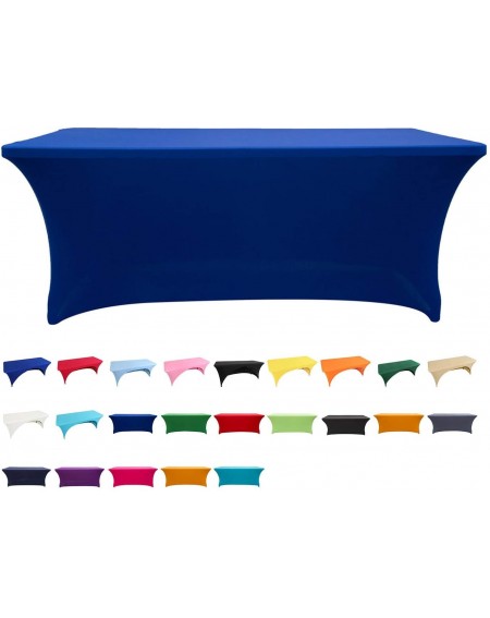 Tablecovers Spandex Fitted Stretch Tablecloth Rectangular Polyester Table Cover for Wedding Banquet Party (4 ft. Royal Blue) ...