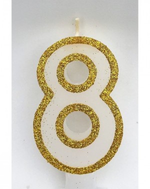 Birthday Candles No (8) Birthday Candle - Gold Glitter - Browse Our Store and Choose Other Numbers - CZ17YETM7I2 $11.33