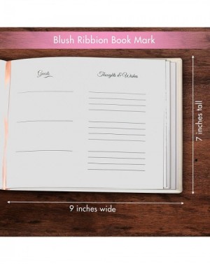 Guestbooks Wedding Guest Book- 100 pages 50 Blank for Polaroid Photos- Hardbound White Faux Leather Rose Gold Foil Stamped Co...