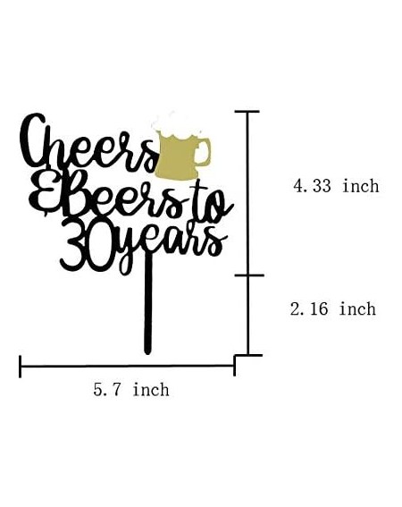 Cake & Cupcake Toppers Cheers and Beers to 30 Years Cake Topper- 30 Birthday Cake Topper- 30th Birthday/Wedding/Anniversary P...
