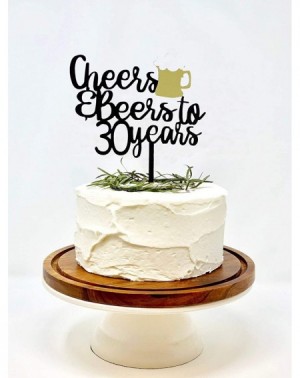 Cake & Cupcake Toppers Cheers and Beers to 30 Years Cake Topper- 30 Birthday Cake Topper- 30th Birthday/Wedding/Anniversary P...