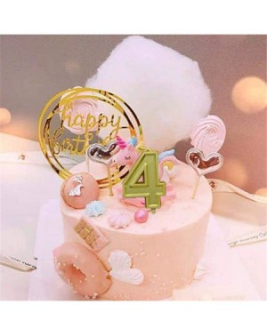 Birthday Candles Birthday Candles Wedding Anniversary Celebration Party Number Cake Candle with Hppy Birthday Ins Topper (Gol...