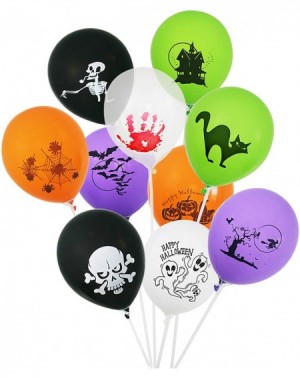 Balloons Halloween Balloons 100 PCS 12 Inches Assorted Colors Latex Balloons with Halloween Images Pumpkin Bloody Hand Skull ...