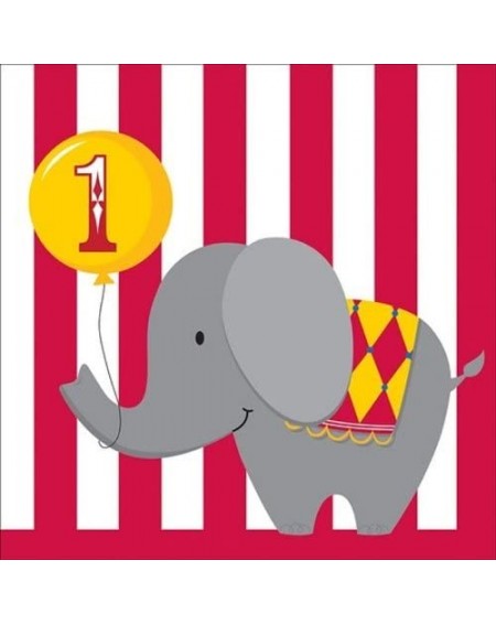 Tableware 16-Count Paper Lunch Napkins- Circus Time 1st Birthday - Circus Time - CS11F1O0NNV $7.49