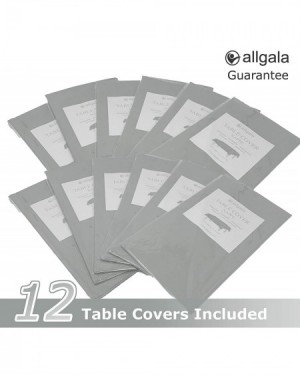 Tablecovers 12-Pack Premium Plastic Table Cover Medium Weight Disposable Tablecloth-12PK 54"x108"-Silver-TC58204 - Silver - C...