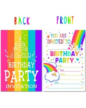 Invitations Rainbow Happy Birthday Party Invitations with Envelopes - Colorful Invitation for Kids Party - 30 Cards With Enve...
